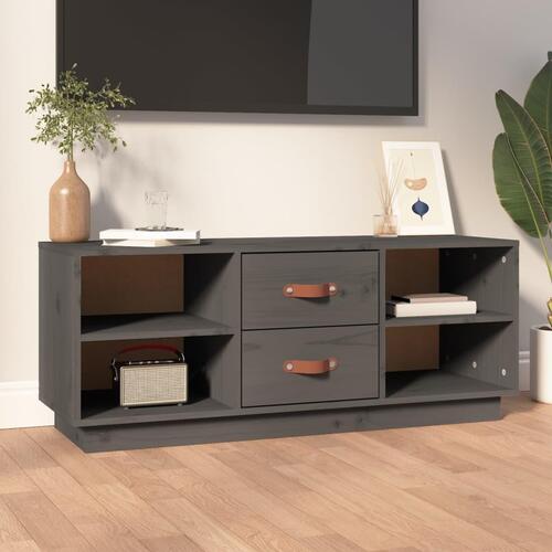 Tv-bord 100x34x40 cm massivt fyrretræ grå
