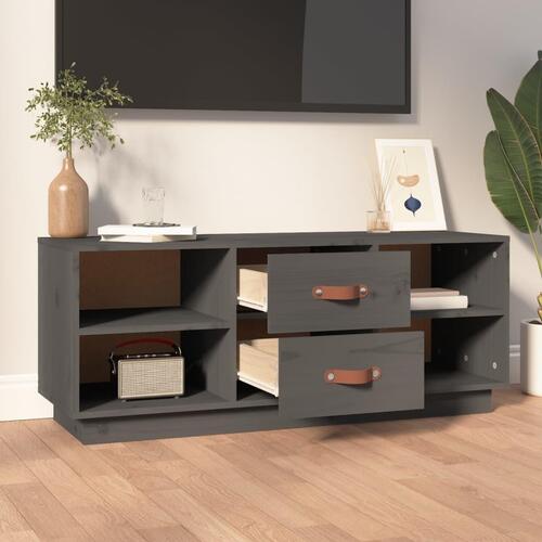 Tv-bord 100x34x40 cm massivt fyrretræ grå