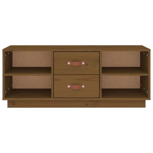 Tv-bord 100x34x40 cm massivt fyrretræ gyldenbrun