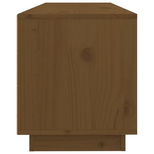 Tv-bord 100x34x40 cm massivt fyrretræ gyldenbrun