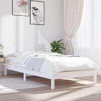 Sengeramme 90x200 cm massivt fyrretræ hvid