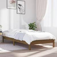 Sengeramme 100x200 cm massivt fyrretræ gyldenbrun