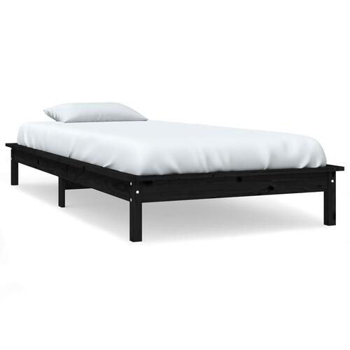 Sengeramme 100x200 cm massivt fyrretræ sort