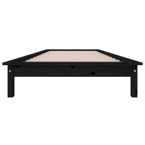 Sengeramme 100x200 cm massivt fyrretræ sort