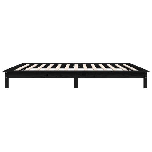 Sengeramme 100x200 cm massivt fyrretræ sort