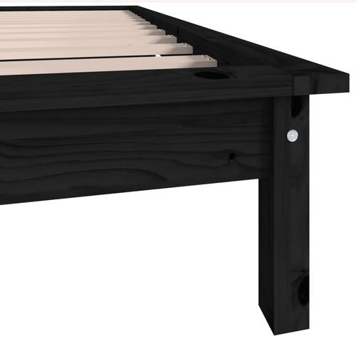 Sengeramme 100x200 cm massivt fyrretræ sort