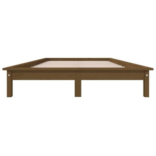 Sengeramme 140x200 cm massivt fyrretræ gyldenbrun