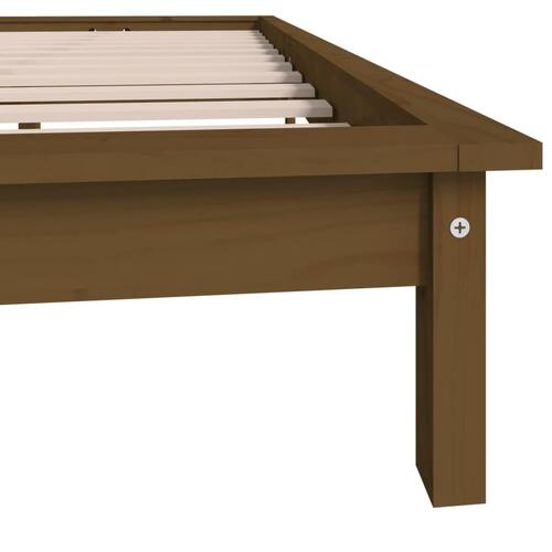 Sengeramme 140x200 cm massivt fyrretræ gyldenbrun