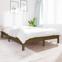 Sengeramme 120x190 cm Small Double massivt fyrretræ gyldenbrun
