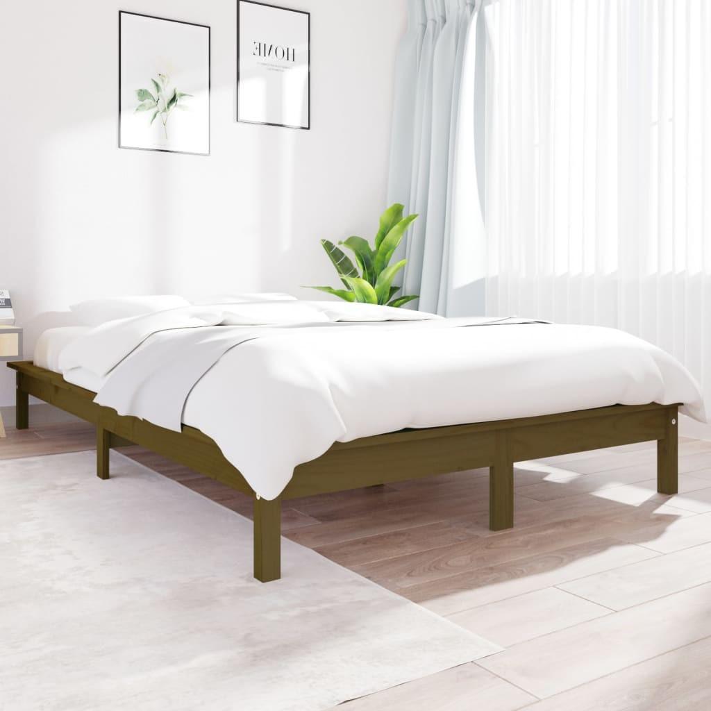 Sengeramme 120x190 cm Small Double massivt fyrretræ gyldenbrun