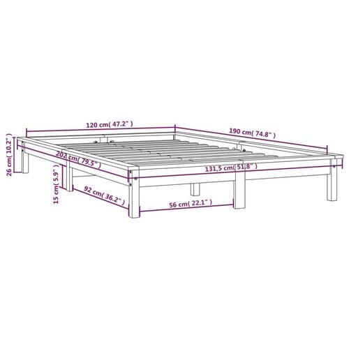 Sengeramme 120x190 cm Small Double massivt fyrretræ gyldenbrun