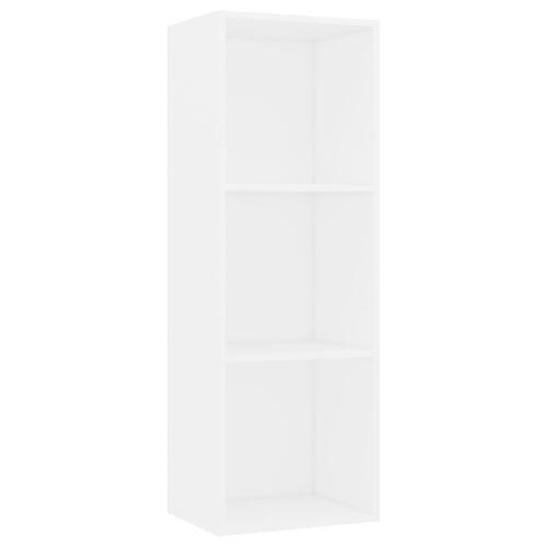 Bogreol med 3 hylder 40x30x114 cm konstrueret træ hvid