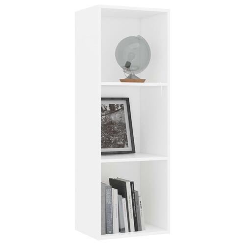 Bogreol med 3 hylder 40x30x114 cm konstrueret træ hvid