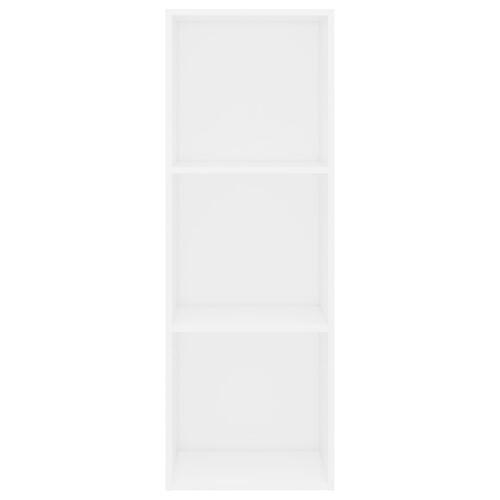 Bogreol med 3 hylder 40x30x114 cm konstrueret træ hvid