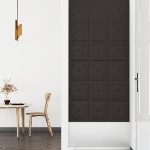 Vægpaneler 12 stk. 30x30 cm 1,08 m² kunstlæder sort