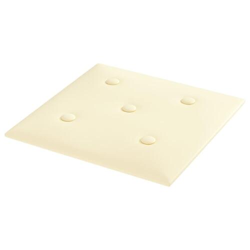 Vægpaneler 12 stk. 30x30 cm 1,08 m² kunstlæder cremefarvet