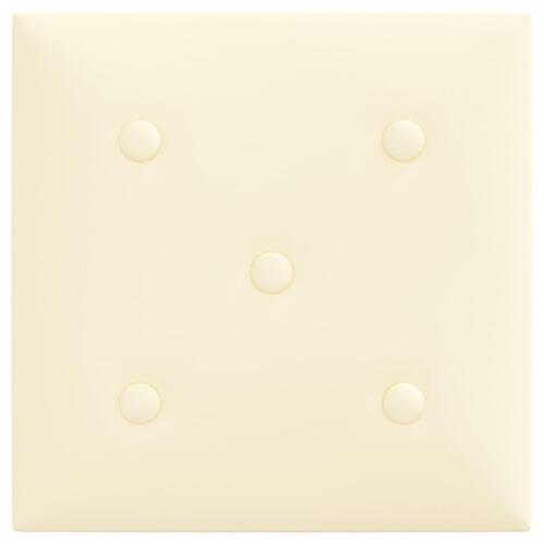 Vægpaneler 12 stk. 30x30 cm 1,08 m² kunstlæder cremefarvet