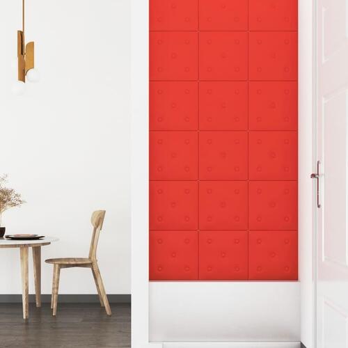 Vægpaneler 12 stk. 30x30 cm 1,08 m² kunstlæder rød
