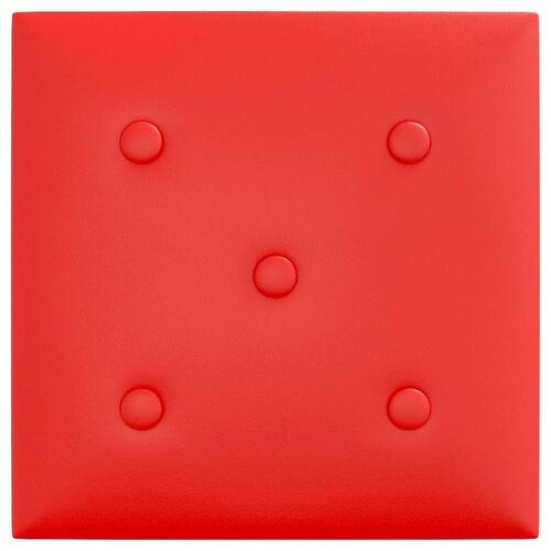 Vægpaneler 12 stk. 30x30 cm 1,08 m² kunstlæder rød