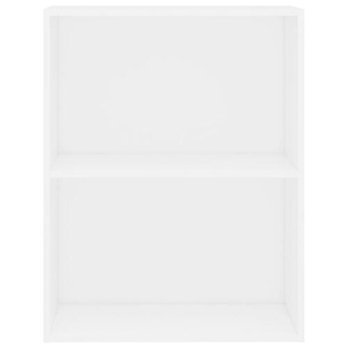 Bogreol med 2 hylder 60x30x76,5 cm konstrueret træ hvid