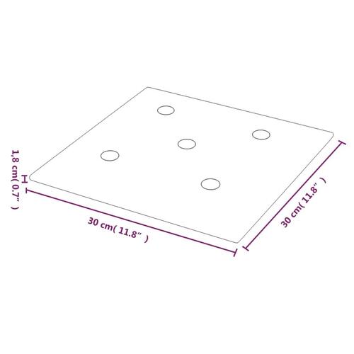Vægpaneler 12 stk. 30x30 cm 1,08 m² kunstlæder grå