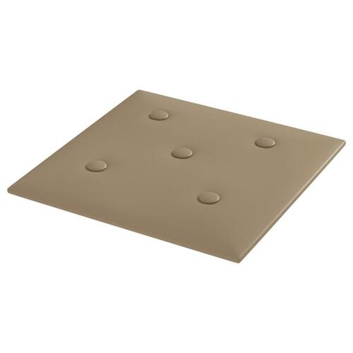 Vægpaneler 12 stk. 30x30 cm 1,08 m² kunstlæder cappuccinofarvet