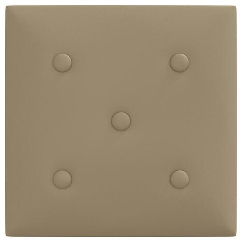 Vægpaneler 12 stk. 30x30 cm 1,08 m² kunstlæder cappuccinofarvet
