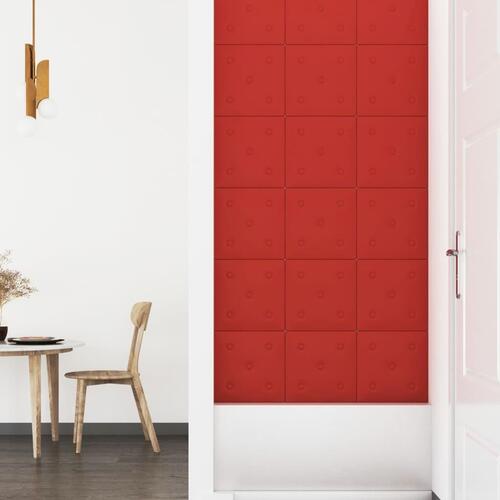 Vægpaneler 12 stk. 30x30 cm 1,08 m² kunstlæder vinrød