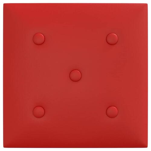 Vægpaneler 12 stk. 30x30 cm 1,08 m² kunstlæder vinrød
