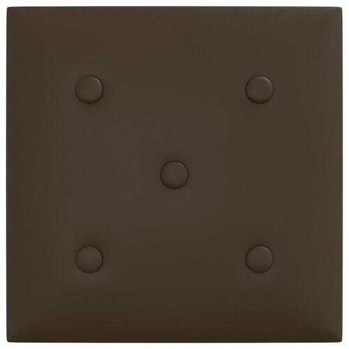 Vægpaneler 12 stk. 30x30 cm 1,08 m² kunstlæder brun