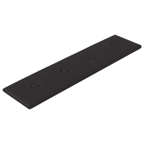 Vægpaneler 12 stk. 60x15 cm 1,08 m² kunstlæder sort