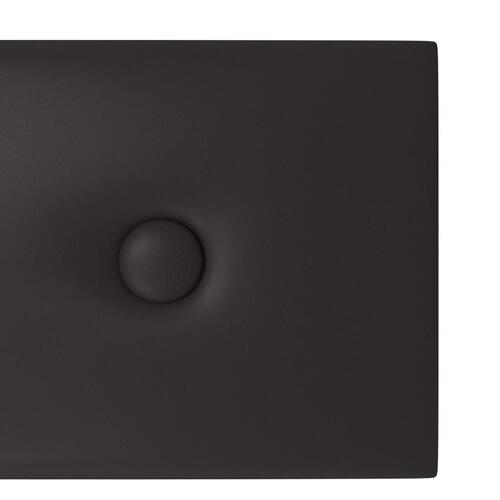 Vægpaneler 12 stk. 60x15 cm 1,08 m² kunstlæder sort