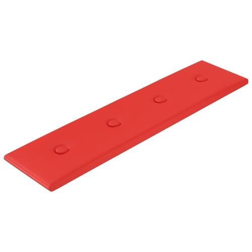 Vægpaneler 12 stk. 60x15 cm 1,08 m² kunstlæder rød
