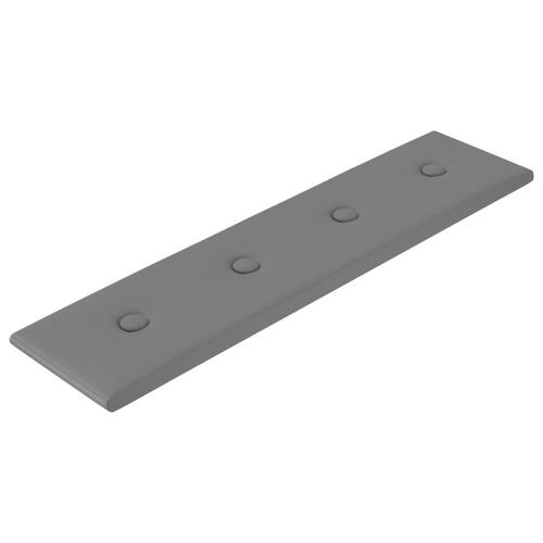 Vægpaneler 12 stk. 60x15 cm 1,08 m² kunstlæder grå