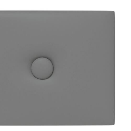 Vægpaneler 12 stk. 60x15 cm 1,08 m² kunstlæder grå
