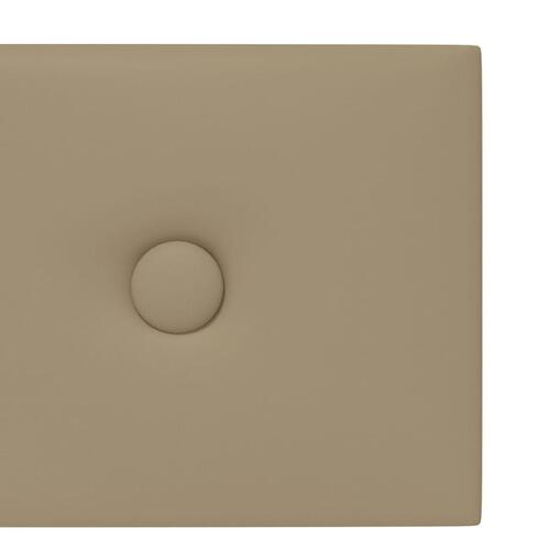 Vægpaneler 12 stk. 60x15 cm 1,08 m² kunstlæder cappuccinofarvet