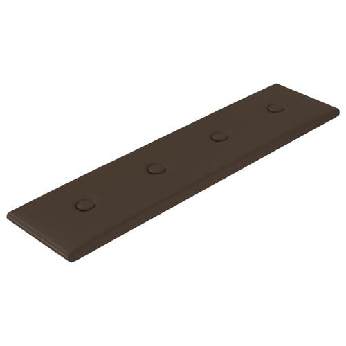 Vægpaneler 12 stk. 60x15 cm 1,08 m² kunstlæder brun
