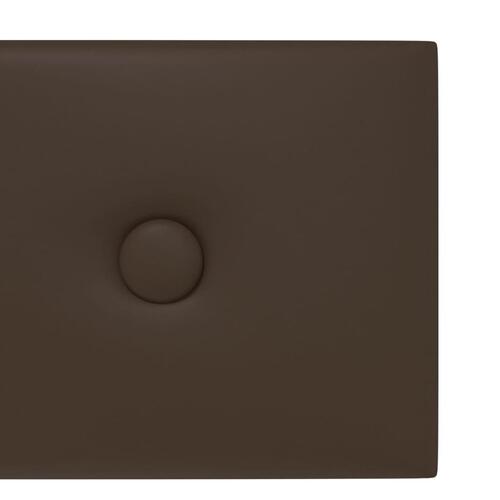 Vægpaneler 12 stk. 60x15 cm 1,08 m² kunstlæder brun