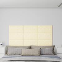 Vægpaneler 12 stk. 60x30 cm 2,16 m² kunstlæder cremefarvet