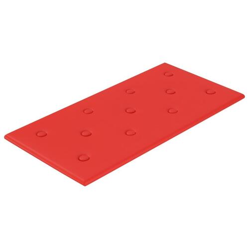 Vægpaneler 12 stk. 60x30 cm 2,16 m² kunstlæder rød