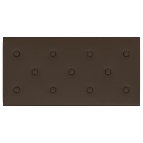 Vægpaneler 12 stk. 60x30 cm 2,16 m² kunstlæder brun