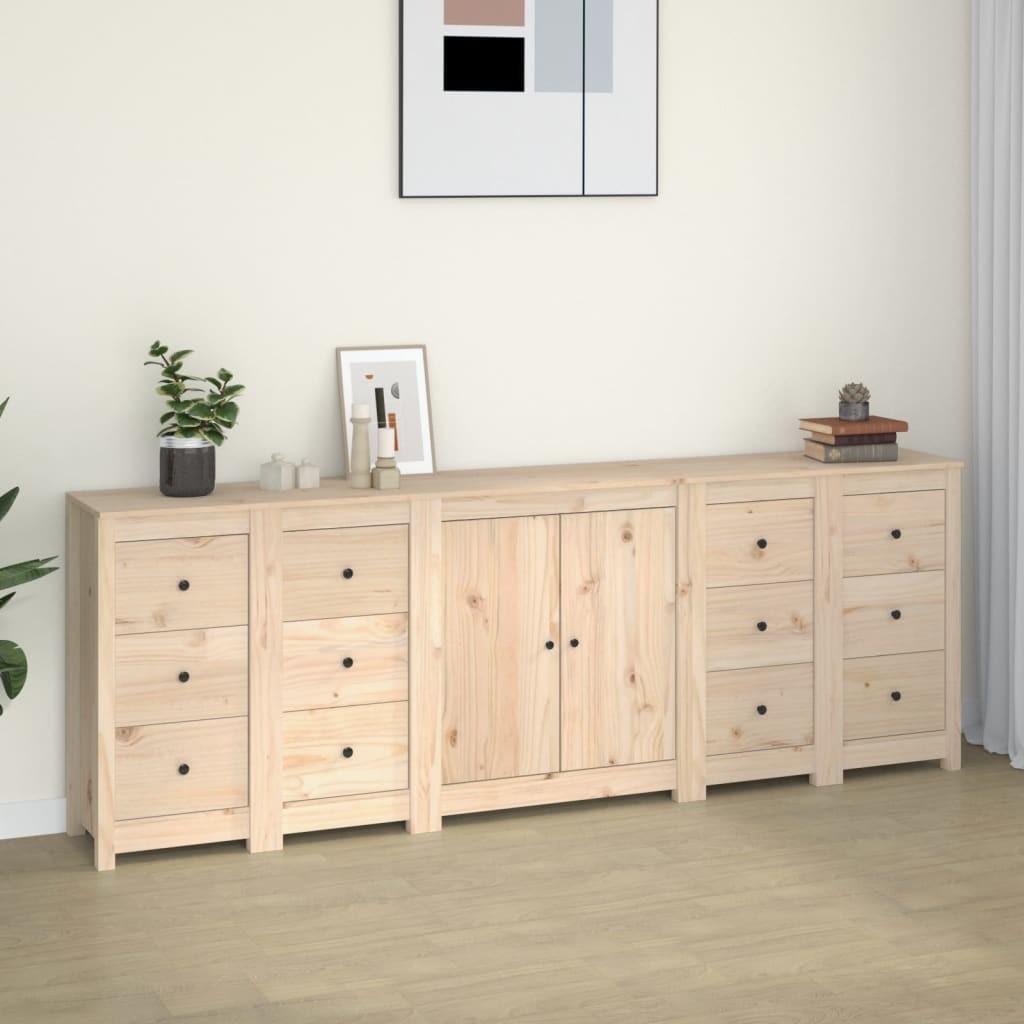 Skænk 230x35x80 cm massivt fyrretræ
