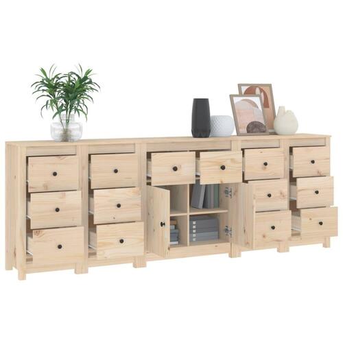 Skænk 230x35x80 cm massivt fyrretræ