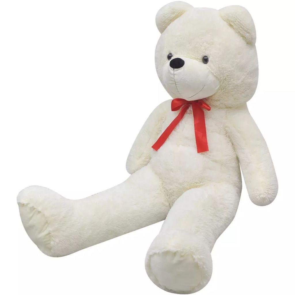 Blød plysbamse XXL 85 cm hvid