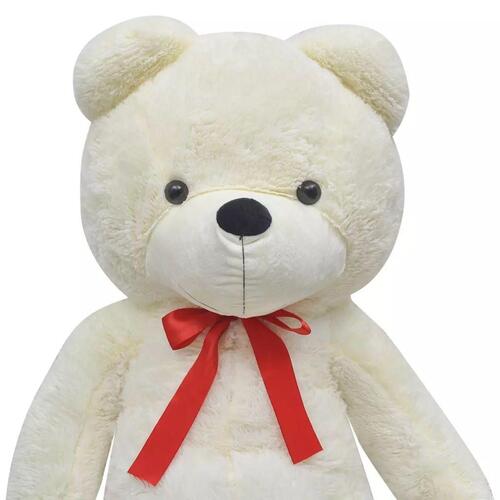 Blød plysbamse XXL 85 cm hvid
