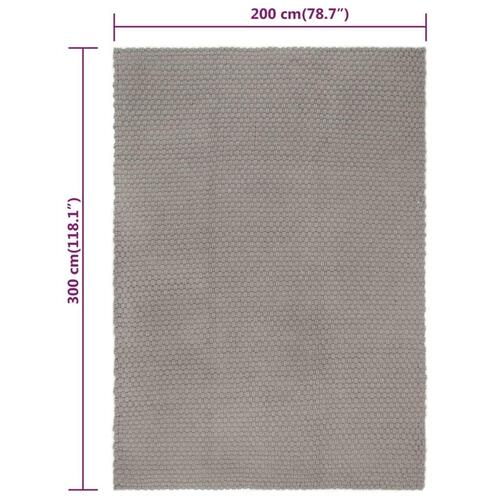 Gulvtæppe 200x300 cm rektangulært bomuld grå
