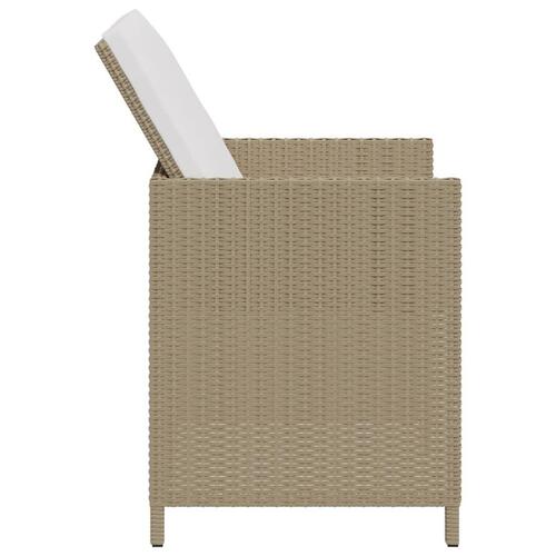 Havestole med skamler 2 stk. polyrattan beige