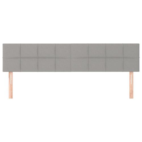 Sengegavle 2 stk. 80x5x78/88 cm stof lysegrå