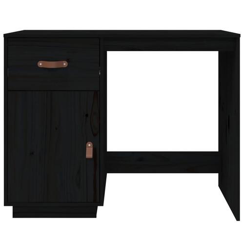 Skrivebord 95x50x75 cm massivt fyrretræ sort