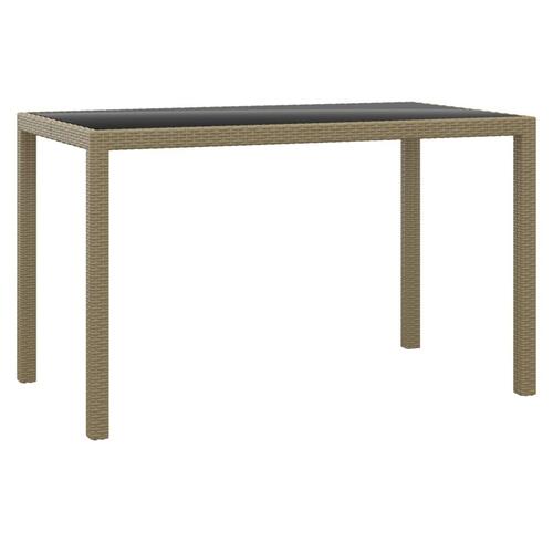 Spisebordssæt til haven 3 dele med hynder polyrattan beige